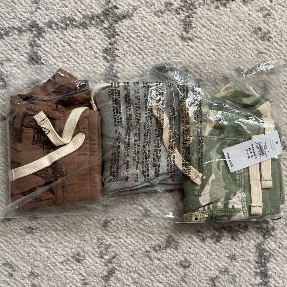 NWT 3-Pack GAP Pants, 3-6M